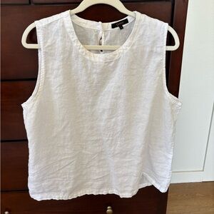 Quince White Linen Tank Top